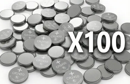 Lot de 100 Piles CR2450 3V Lithium